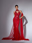 Soffron Jewel Radiant Couture Gown with Golden Luxury