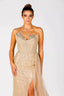 Gilded Night Golden Couture Gown for Glamorous Evenings