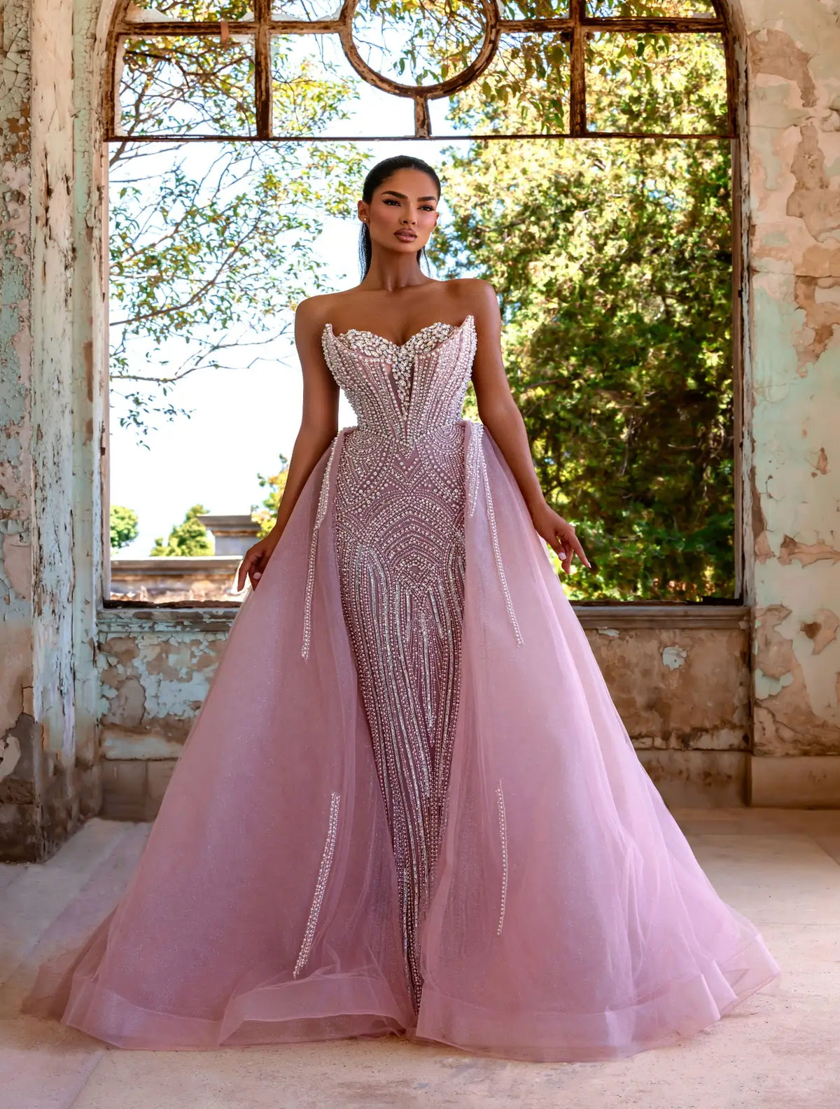 Armarielle Majestic evening dress Dubai, Layered Tulle A-Line in Multi-Layered Tulle with Sweetheart | Fostani One Main image